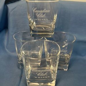 Canadian Club Rock Whiskey Glasses. Set of 4